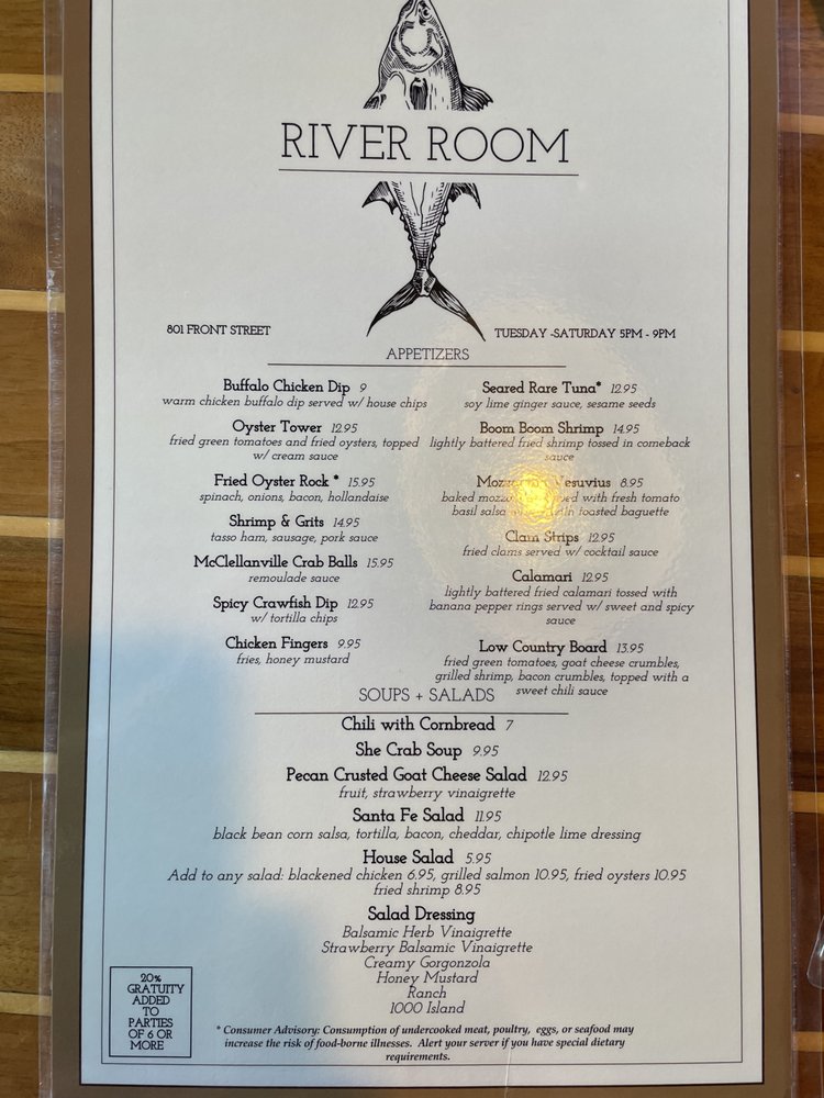 River Room Restaurant Menu - Image 2