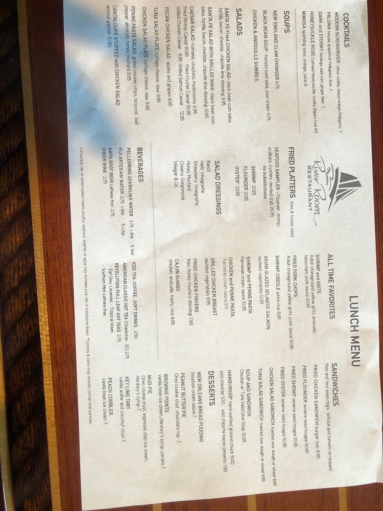 River Room Restaurant Menu - Image 4